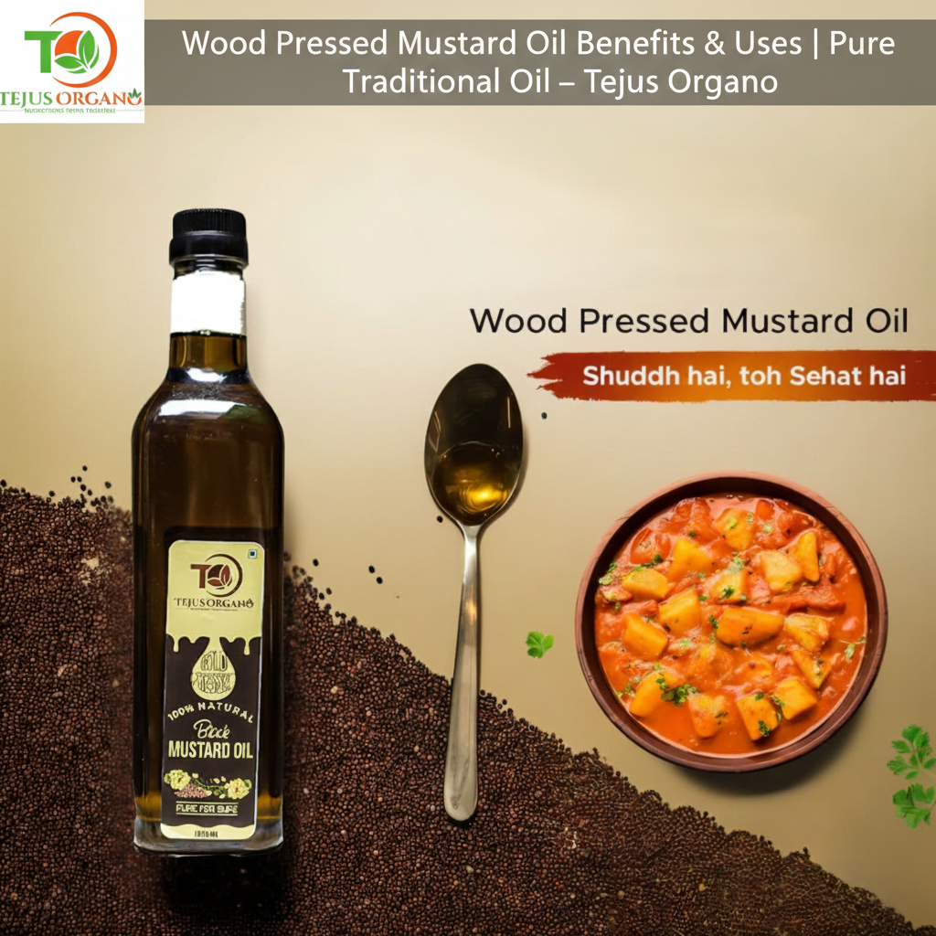 Wood Pressed Mustard Oil Benefits & Uses | Pure Traditional Oil – Tejus Organo